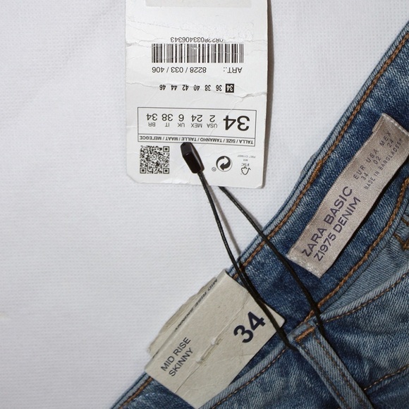 NWT Zara Woman Jeans Skinny Size 34 - Picture 4 of 6